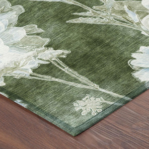 8 X 10 Floral Polyester Indoor Outdoor Rug Stain Resistant for Patio or Living Room