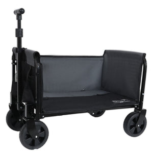 English Elm All-in-one Folding Camping Wagon with Bench Seating Storage and Pet Tether Outdoor Black+ Gray W2932P312713