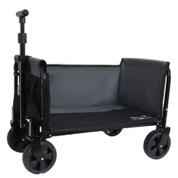 English Elm All-in-one Folding Camping Wagon with Bench Seating Storage and Pet Tether Outdoor Black+ Gray W2932P312713