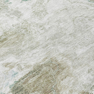 8x10 Abstract Beige Brown Polyester Area Rug Stain Resistant for Patio or Living Room