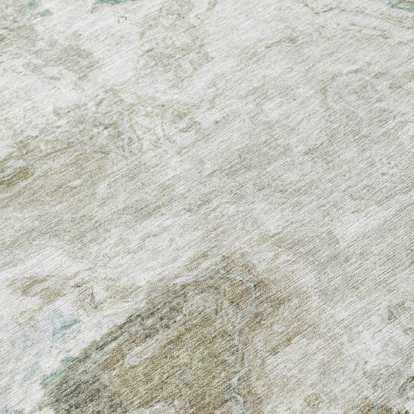 8x10 Abstract Beige Brown Polyester Area Rug Stain Resistant for Patio or Living Room