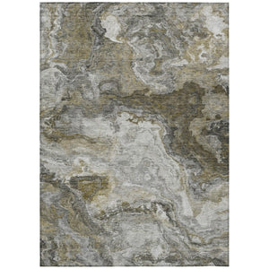 HomeRoots 5 X 8 Abstract Washable Polyester Area Rug for Indoor Outdoor Patio and Living Rooms 741864
