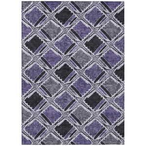 HomeRoots 9 X 12 Purple Lavender Geometric Polyester Area Rug Washable Stain Resistant Patio 741945