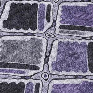 9 X 12 Purple Lavender Geometric Polyester Area Rug Washable Stain Resistant Patio
