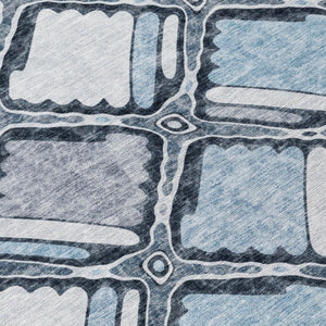 8 Foot Round Geometric Polyester Area Rug for Indoor Outdoor High Traffic Use