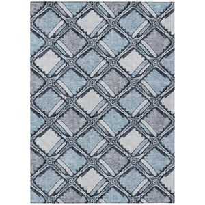 HomeRoots 8x10 Geometric Polyester Area Rug Washable Stain Resistant Indoor Outdoor Patio Use 741968