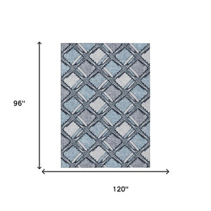 8x10 Geometric Polyester Area Rug Washable Stain Resistant Indoor Outdoor Patio Use