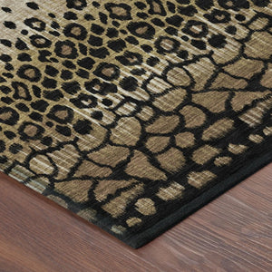5 X 8 Geometric Polyester Area Rug Washable Stain Resistant Indoor Outdoor Brown