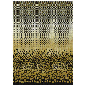 HomeRoots 8 Ft X 10 Ft Gold Walnut Geometric Polyester Area Rug for Indoor Outdoor Use 741992