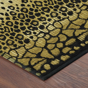 8 Ft X 10 Ft Gold Walnut Geometric Polyester Area Rug for Indoor Outdoor Use