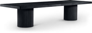 Meridian Furniture Belinda Oak Veneer Extendable Dining Table with Fluted Pedestal Base for Elegant Rooms Black 96" / 144" 741Black-T