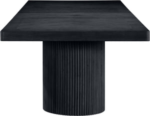 Meridian Furniture Belinda Oak Veneer Extendable Dining Table with Fluted Pedestal Base for Elegant Rooms Black 96" / 144" 741Black-T