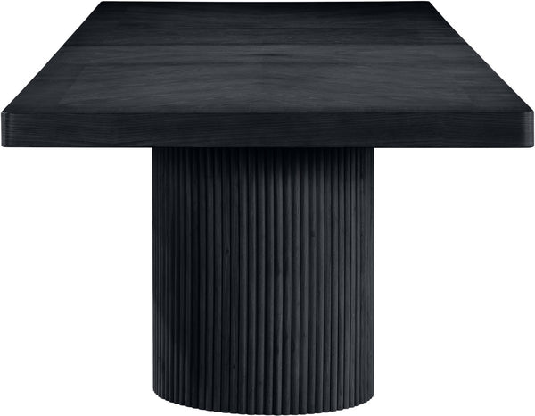 Meridian Furniture Belinda Oak Veneer Extendable Dining Table with Fluted Pedestal Base for Elegant Rooms Black 96" / 144" 741Black-T