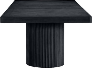 Meridian Furniture Belinda Oak Veneer Extendable Dining Table with Fluted Pedestal Base for Elegant Rooms Black 96" / 144" 741Black-T