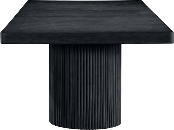Meridian Furniture Belinda Oak Veneer Extendable Dining Table with Fluted Pedestal Base for Elegant Rooms Black 96" / 144" 741Black-T
