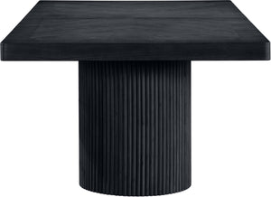 Meridian Furniture Belinda Oak Veneer Extendable Dining Table with Fluted Pedestal Base for Elegant Rooms Black 96" / 144" 741Black-T