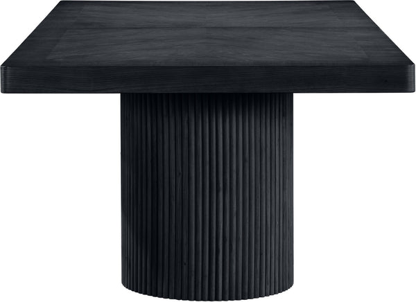 Meridian Furniture Belinda Oak Veneer Extendable Dining Table with Fluted Pedestal Base for Elegant Rooms Black 96" / 144" 741Black-T