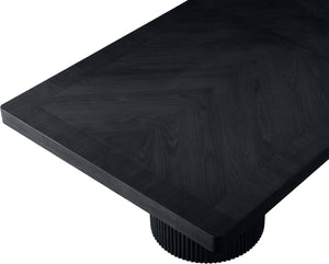 Meridian Furniture Belinda Oak Veneer Extendable Dining Table with Fluted Pedestal Base for Elegant Rooms Black 96" / 144" 741Black-T