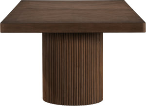 Meridian Furniture Belinda Oak Veneer Extendable Dining Table with Fluted Pedestal Base for Elegant Rooms Brown 96" / 144" 741Brown-T