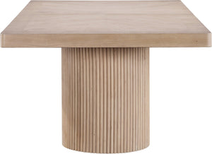 Meridian Furniture Belinda Oak Veneer Extendable Dining Table with Fluted Pedestal Base for Elegant Rooms Natural 96" / 144" 741Oak-T