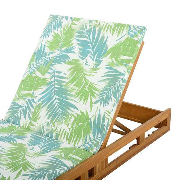 English Elm Christopher Knight Home® - Lounge Chaise Lounge Set - Acacia Wood With Water-Resistant Cushions, 4-Position Recline & Tropical Style N770P272405T_N770P253018L