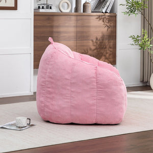 English Elm Giant Corduroy Bean Bag with Armrests Shredded Foam Lounge Chair for Living Room Pink W2200P442630