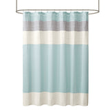 Madison Park Amherst Transitional Faux Silk Shower Curtain MP70-2978 Aqua