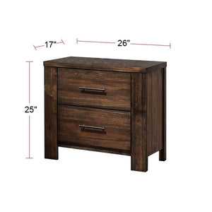 English Elm Oak Modern 1pc Nightstand with Two Soft-Close Drawers, Oak Veneer Bedside Storage Table 26x17x25" B011P244397