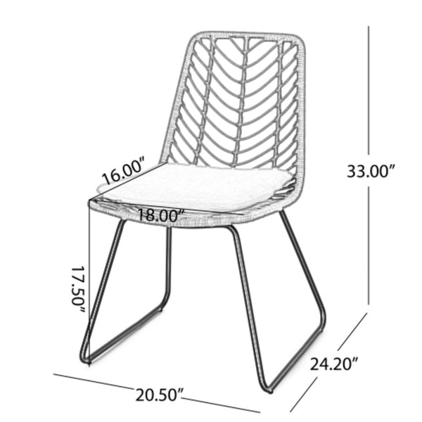 English Elm 9 Piece Outdoor Wicker Dining Set Seats 8 with Iron Frame Pe Rattan Patio Table N762S000023AAE