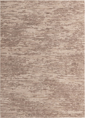 Unique Loom Oasis Water Machine Made Abstract Rug Brown, Beige/Ivory 9' 0" x 12' 0"