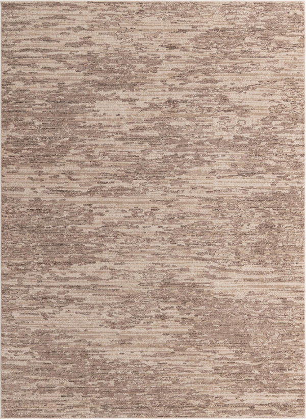 Unique Loom Oasis Water Machine Made Abstract Rug Brown, Beige/Ivory 9' 0" x 12' 0"