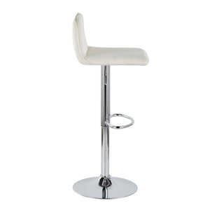 English Elm Adjustable Velvet Swivel Barstools with Chrome Base for Kitchen or Home Bar Set of 2 B202S01964