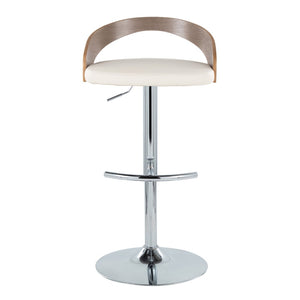 English Elm Adjustable Swivel Barstools Set of 2 Chrome Base Faux Leather Counter Height Seating B202S01973