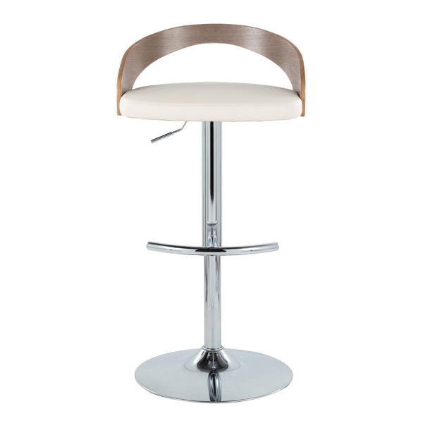 English Elm Adjustable Swivel Barstools Set of 2 Chrome Base Faux Leather Counter Height Seating B202S01973