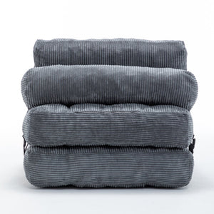 English Elm Folding Floor Sofa Bed Convertible Lounge Chair with Shredded Foam Fill for Bedroom Dark Gray W2200P442794