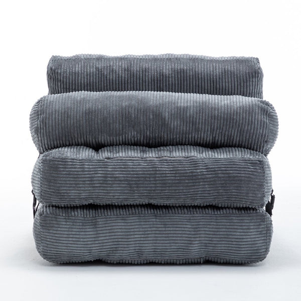 English Elm Folding Floor Sofa Bed Convertible Lounge Chair with Shredded Foam Fill for Bedroom Dark Gray W2200P442794