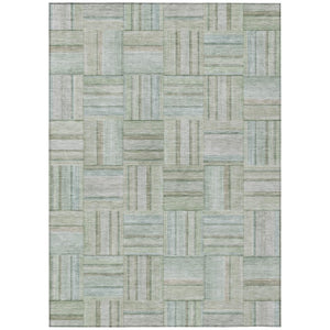 HomeRoots 9 X 12 Sage Green Geometric Polyester Area Rug Washable Stain Resistant Indoor Outdoor 742029