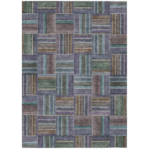 HomeRoots 10 X 14 Geometric Fern Green Washable Polyester Rug for Patio Porch or Living Room 742042