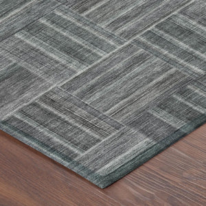 9 X 12 Gray Graphite Geometric Polyester Area Rug Stain Resistant Indoor Outdoor