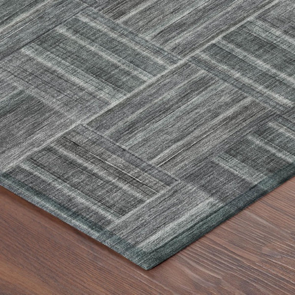 9 X 12 Gray Graphite Geometric Polyester Area Rug Stain Resistant Indoor Outdoor