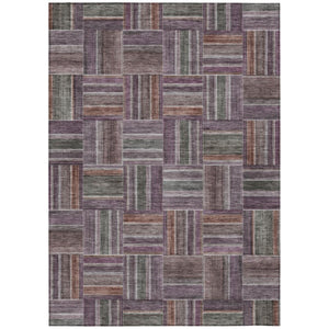 HomeRoots 8 X 10 Purple Geometric Polyester Area Rug Washable for Patio Porch or Living Room 742058
