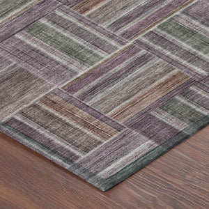 8 X 10 Purple Geometric Polyester Area Rug Washable for Patio Porch or Living Room