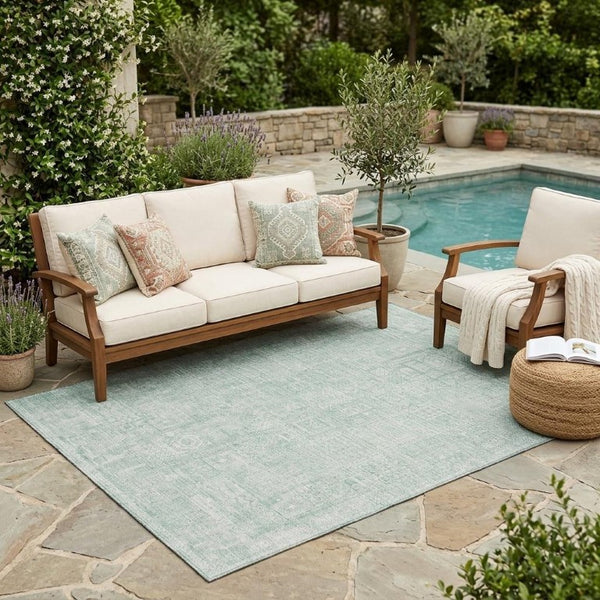 5x8 Oriental Polyester Area Rug Washable Stain Resistant for Patio and Living Room
