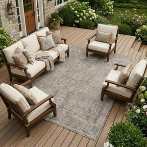 8 X 10 Oriental Polyester Area Rug Stain Resistant Indoor Outdoor Patio Living Room