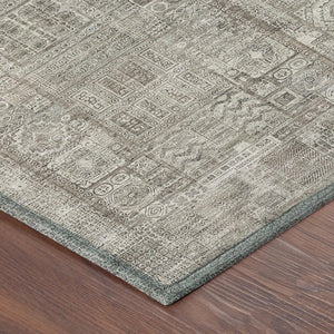 9x12 Oriental Polyester Area Rug Stain Resistant Indoor Outdoor Brown Silver