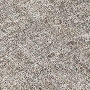 9x12 Oriental Polyester Area Rug Stain Resistant Indoor Outdoor Brown Silver