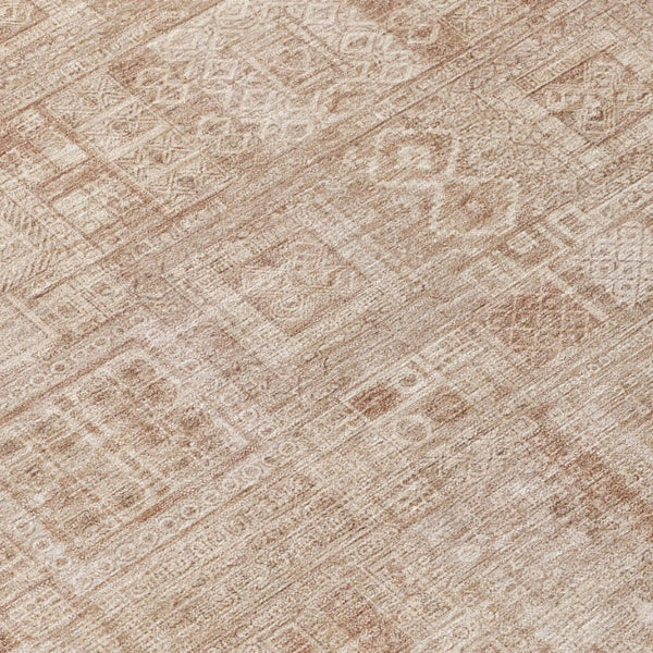 8 X 10 Copper Orange Oriental Polyester Area Rug Stain Resistant Indoor Outdoor