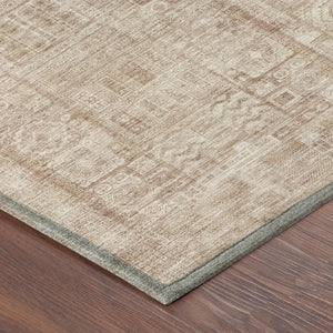 9 X 12 Copper Orange Oriental Polyester Area Rug Washable Indoor Outdoor Patio