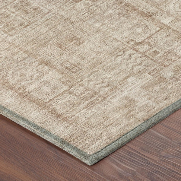 9 X 12 Copper Orange Oriental Polyester Area Rug Washable Indoor Outdoor Patio