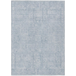 HomeRoots 5x8 Sky Blue Oriental Polyester Area Rug Washable Indoor Outdoor Stain Resistant 742110